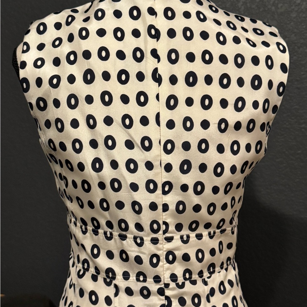 ✨ Strenesse Gabriele Strehle 100% Silk Geometric Midi Dress – Size 2 (US) - Picture 4 of 13